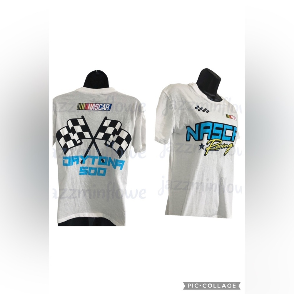 Nascar Racing Daytone 500 graphc print white t-shirt size medium brand new